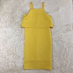 S.H.E. Soul Harmony Energy Yellow Tiered Fitted Dress Size Medium